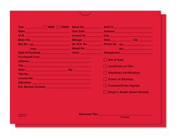 Option – Vehicle Deal Jackets, Printed - DSA-546-RED - Box of 500