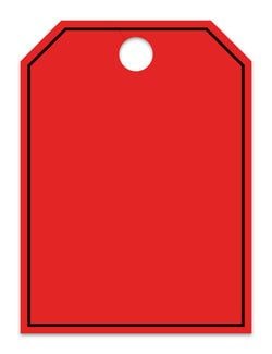 Hang Tags - Blank with Black Frame - Large, Red - Qty. 50