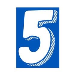 Window Sticker - 7 1/2"  White/Blue #5 - Qty. 12