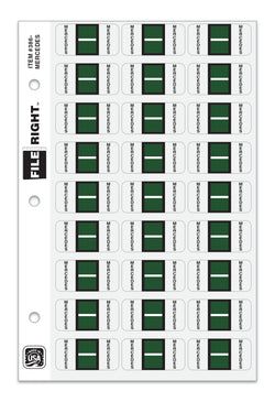 Color-Code Auto-Make MERCEDES, Ring Book, Pkg. of 270 labels