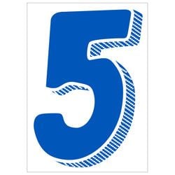 Window Sticker - 7 1/2" Blue/White #5 - Qty. 12