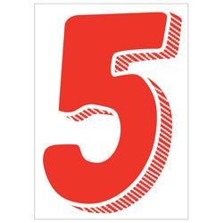 Window Sticker - 7 1/2" Red/White #5 - Qty. 12