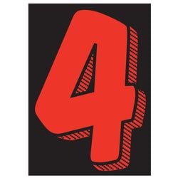 Window Sticker - 7 1/2" Red/Black #4 - Qty. 12