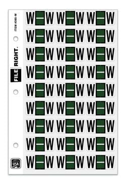 Color-Code Alphabet Letter W, Ring Book, Pkg. of 270 Labels