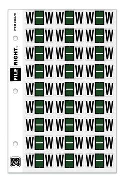 Option – Color-Code Alphabet Letter W, Ring Book, Pkg. of 270 Labels