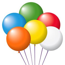 Option – Latex Balloons - 17" - Assorted Colors w/White - Qty. 72
