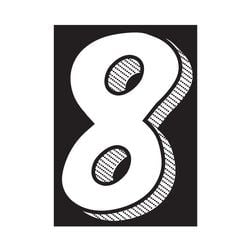 Window Sticker - 7 1/2"  White/Black #8 - Qty. 12