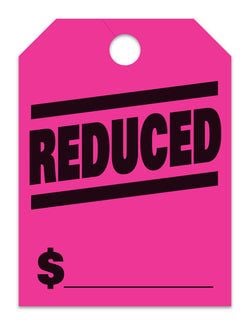 Hang Tags - Reduced - Large, Pink - Qty. 50