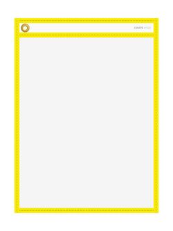Option – WorkTicket Holder - Neon Yellow - No Handle - Clear Front & Back- 10"" x 13