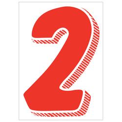 Window Sticker - 7 1/2" Red/White #2 - Qty. 12