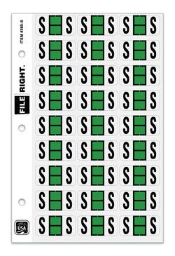 Option – Color-Code Alphabet Letter S, Ring Book, Pkg. of 270 Labels