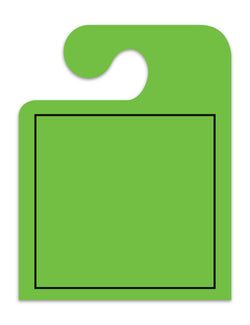 Option – J-Hook Hang Tags - Blank with Black Frame - Large, Green - Qty. 50