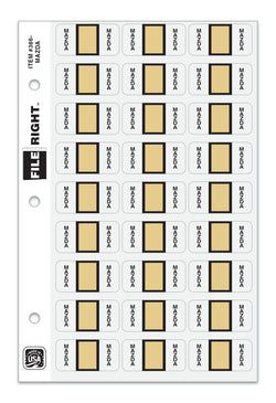 Color-Code Auto-Make MAZDA, Ring Book, Pkg. of 270 labels