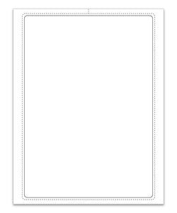 8.5" x 11" Lsr Window Sticker, BLANK-PERF, Perm. Adh., 1 Part - Qty. 250
