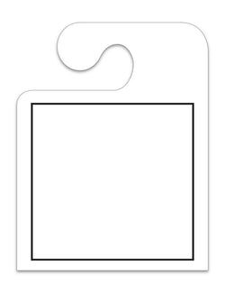 Option – J-Hook Hang Tags - Blank with Black Frame - Large, White - Qty. 50
