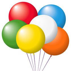 Jumbo Latex Balloons - 24" - Asst Colors w/White - Qty. 25