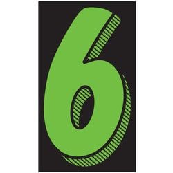 Window Sticker - 11 1/2" Fluor. Green/Black #6 - Qty. 12