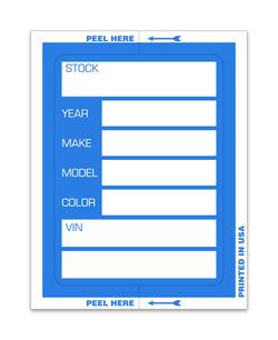 Option – Kleer-Bak Stock Sticker - BLUE #405, Large - 100 per pack