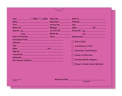 Option – Vehicle Deal Jackets, Printed - DSA-546-FUCHSIA - Box of 500