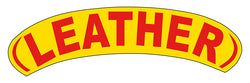 Option – Arch Slogan Window Sticker - Leather - Red on Yellow - Qty. 12