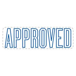 Option – Self Inking Stamp - APPROVED - Blue Ink, 1/2" x 1 5/8" - Qty. 1