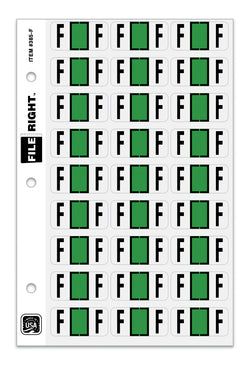 Option – Color-Code Alphabet Letter F, Ring Book, Pkg. of 270 Labels
