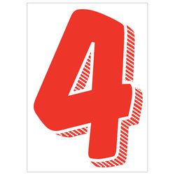 Window Sticker - 7 1/2" Red/White #4 - Qty. 12