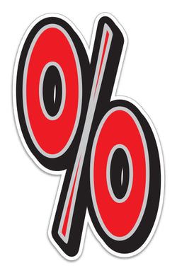 Option – Giant Magnetic Number - Red with Gray Border - "%" - Qty. 1