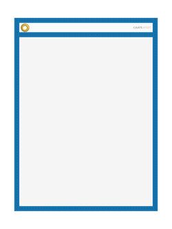 Option – WorkTicket Holder - Neon Blue - No Handle - Clear Front & Back- 10"" x 13""
