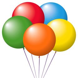 Jumbo Latex Balloons - 24" - Assorted 6 Colors - Qty. 25