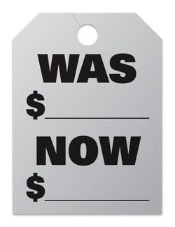 Hang Tags - Was Now - Large, Silver - Qty. 50