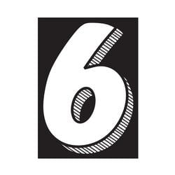 Window Sticker - 7 1/2"  White/Black #6 - Qty. 12