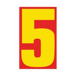 Window Sticker - 9 1/2" Red/Yellow #5 - Qty. 12