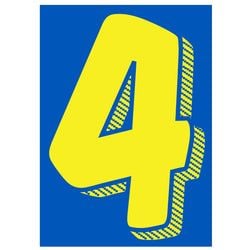 Window Sticker - 7 1/2" Blue/Yellow #4 - Qty. 12