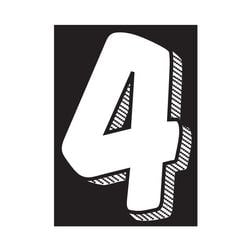 Window Sticker - 7 1/2"  White/Black #4 - Qty. 12