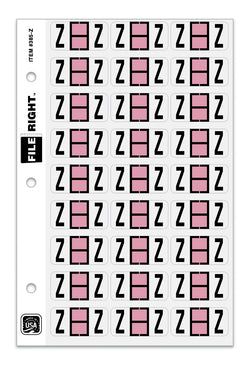Option – Color-Code Alphabet Letter Z, Ring Book, Pkg. of 270 Labels