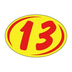 Option – Window Sticker - Rounds - Red on Yellow - 2013 - Qty. 12