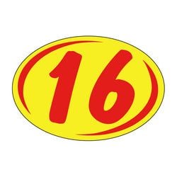 Window Sticker - Rounds - Red on Yellow - 2016 - Qty. 12