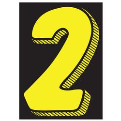 Window Sticker - 7 1/2" Yellow/Black #2 - Qty. 12