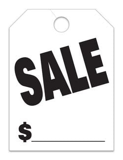 Hang Tags - Sale - Large, White - Qty. 50