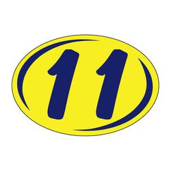 Option – Window Sticker - Rounds - Blue on Yellow - 2011 - Qty. 12
