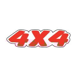 Red & White Die Cut Slogan - 4 X 4 - Qty. 12
