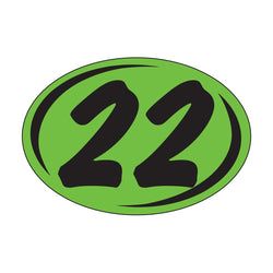 Option – Window Sticker - Rounds - Black on Green - 2022 - Qty. 12