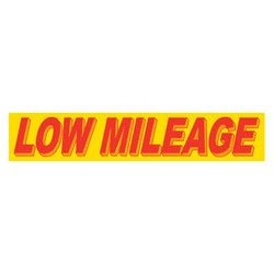 Yellow & Red Slogan - Low Mileage - Qty. 12