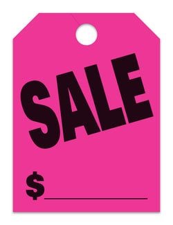Hang Tags - Sale - Large, Pink -  Qty. 50