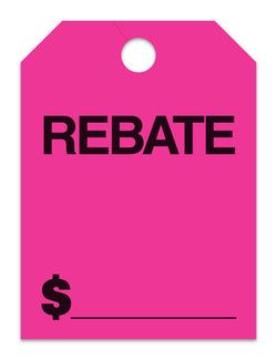 Hang Tags - Rebate - Large, Pink - Qty. 50