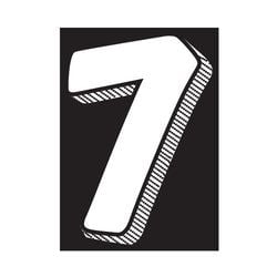Window Sticker - 7 1/2"  White/Black #7 - Qty. 12