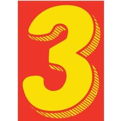 Window Sticker - 7 1/2" Yellow-Red  #3 - Qty. 12