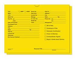 Vehicle Deal Jackets, Printed - DSA-546-YELLOW - Box of 500