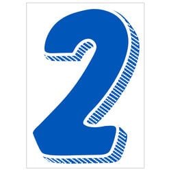 Window Sticker - 7 1/2" Blue/White #2 - Qty. 12
